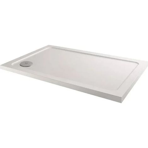 Modern Rectangle Shower Tray 1000 x 800mm Low Profile Slimline Lightweight White