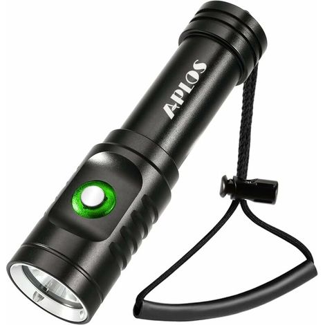AP01 1050 lumens torche de plongée. lampe de poche à 3 modes. lampe de plongée étanche IPX8. étanche sous l'eau à 100 m. avec batterie et chargeur (1/5)
