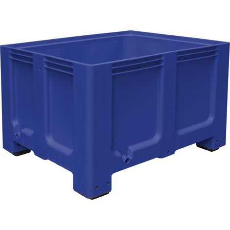 BRB Palettenbox, Industrieausführung, LxBxH 1200x1x760 mm, Ausf. mit 4 Füßen, blau, lebensmittelecht (1/2)