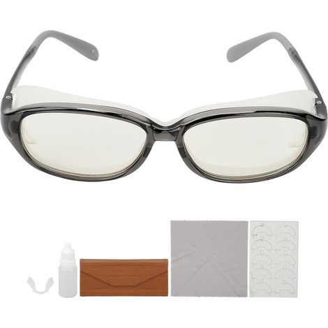 Lunettes de sport anti-buée jaune clair, écrans latéraux anti-salive, protection UV, idéales pour le cyclisme et les voyages, avec boîte de rangement (1/5)