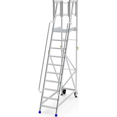 Escabeau 10 marches - Portillon frontale - Hauteur max. travail 4.50m - ER10SF-2P
