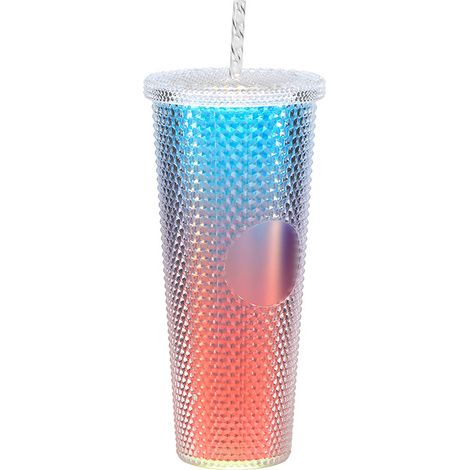 Gobelet à paille en plastique double couche, grande capacité, à motif durian et dégradé de couleurs, très populaire. (1/5)