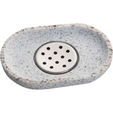 [NEVER USED] Double-layer terrazzo soap dish with drainage for bathroom, shower, kitchen