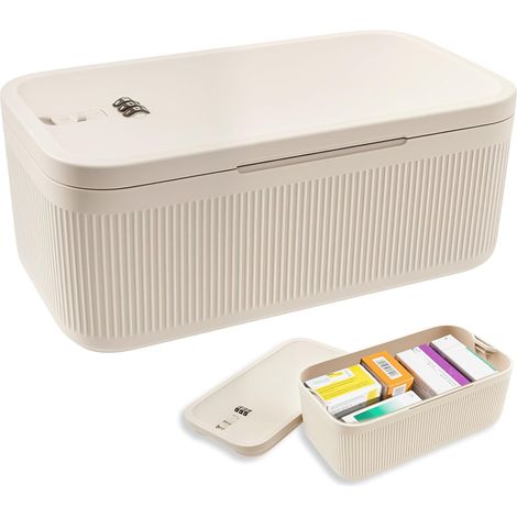 Petite boîte de rangement verrouillable avec code de combinaison, conteneur verrouillable portable pour médicaments pour réfrigérateur, boîte de rangement verrouillée pour médicaments (1/5)