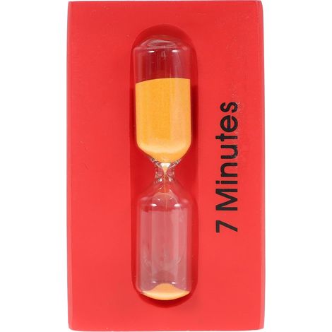 Sablier en verre, bois rouge, pour se brosser les dents (1/4)