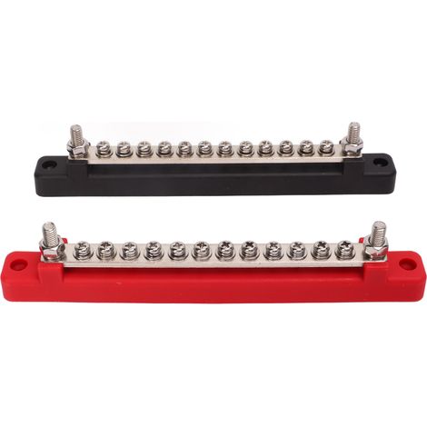 Lot de 2 barres omnibus à 12 bornes 48 V 150 A, bloc de distribution d'énergie à faible résistance et bonne conductivité (1/5)