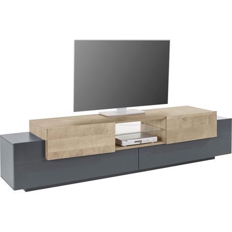 Mobile Porta Tv Moderno 220x40/45x51cm - ZENITH - Colore: Antracite