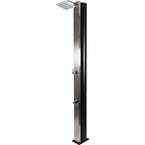 Douche de piscine solaire SQUARE acier inoxydable avec rince pieds 40L (1/5)