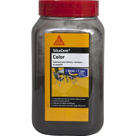SIKA SikaCem Color, Nero, Colorante in polvere per cemento, calce e cerotti, 0,7 kg per contenitore