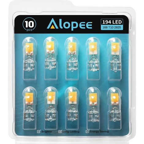 W5W LED Light Bulb T10/194/168/501 Warm White 2700K 2 SMD COB 12 V Car Dashboard Ceiling Boot Registration Plate Door - Pack of 10 (1/5)