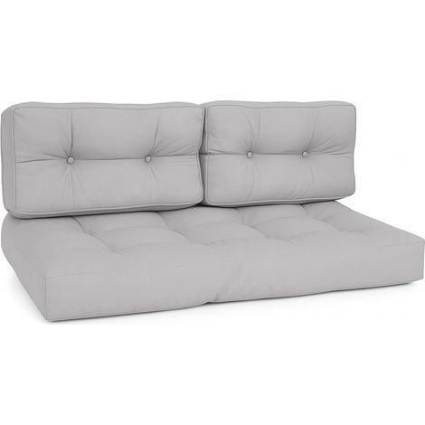 Coussin pour palette Outdoor 1x coussin d'assise & 2x coussins de dos, gris clair