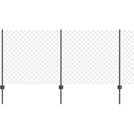Grillage rouleau, Clôture avec poteaux Gris 1 x 10 m Acier (1/3)