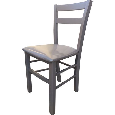 Sedia in legno con seduta ecopelle MINA Set da 2 Grigio (1/3)
