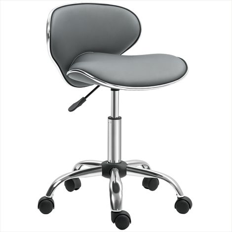 Tabouret de travail à roulettes réglable 44-56 cm pivotant gris (1/5)