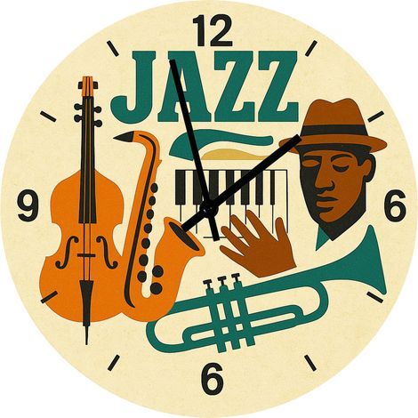 Horloge en verre jazz 29 cm (1/2)