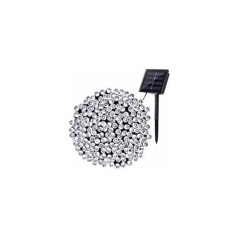 Guirlande lumineuse solaire extérieure (blanc froid), 22M 200 LED étanches, 8 motifs de décoration pour le jardin, la cour, l'arbre, la clôture, la maison, la fête et le mariage. (1/5)