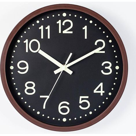horloge Murale 30cm Phosphorescente Horloge Silencieuse Faux Grain De Bois Horloge Murale Personnalise Phosphorescente (1/4)