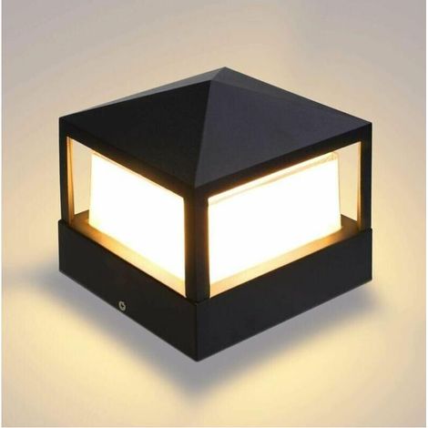 Lampadaire, borne lumineuse, éclairage extérieur, lampadaire pour villas, étanche IP65, aluminium, jardin, aménagement paysager, pelouse, portail, clture, éclairage d'entrée, blanc chaud (1/4)
