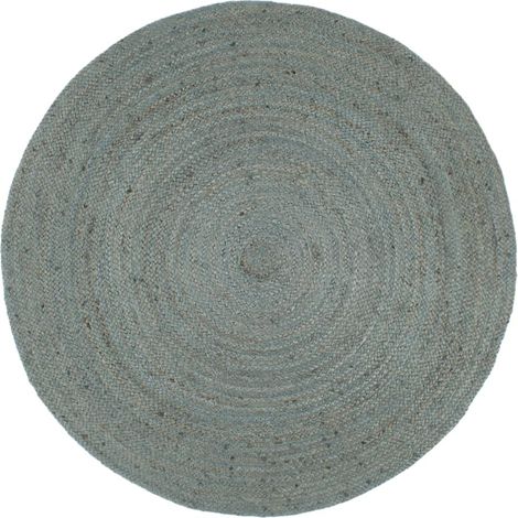 Teppich Handgefertigt Jute Rund 210 cm Olivgrün