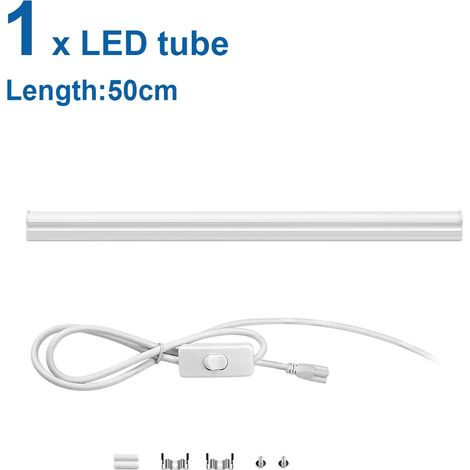 Tube LED T5 15 W, 50 cm, avec driver intégré en aluminium (1 tube, lumière chaude). (1/5)