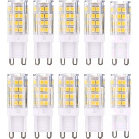 G9 LED Lampe Ampoules, Blanc Chaud 3000K 5W Lumiere équivalent aux ampoules halogènes de 40 W 420 lumens not dimmable, lot de 10 (1/5)
