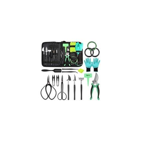Kit Débutant Bonsaï 24 Pièces - Coffret Outils Professionnels avec Sac de Rangement (Mini Pelle, Truelle, Râteau + Gants) - Ensemble Jardinage Bonsaï Complet (1/5)