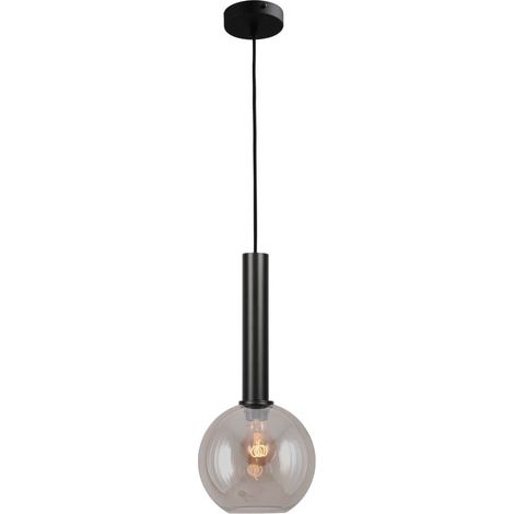 Lampe suspendue Ø 20cm Bella 2 Noir avec verre doré - 2980-05-02-20 (1/3)
