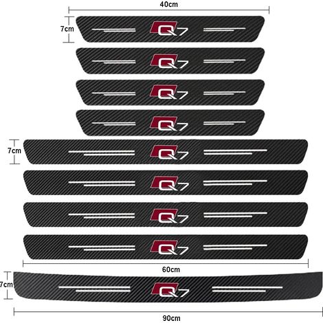 (9 pièces pour Q7) Protections de seuil de porte en fibre de carbone pour Audi Q7 Quattro 2017-2023 - Accessoires (1/3)
