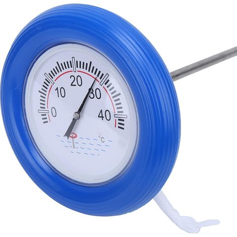 Schwimmendes Poolthermometer, gut ablesbares Thermometer mit Wasserkabel, robuster runder Kopf zur genauen Überwachung der Wassertemperatur im Außenpool (1/4)