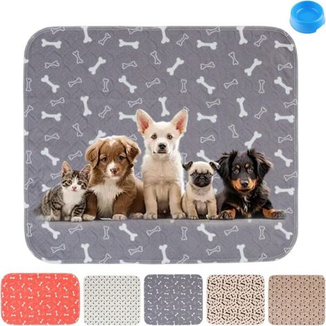 Tapis d'apprentissage de propreté pour chiens, avec phéromones, cible attractive, lavable, antidérapant (Gris, S : 40 x 60 cm)