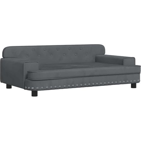 Lettino per Cani Grigio Scuro 90x53x30 cm in Velluto vidaXL