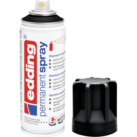 Bombe Peinture Aérosol Edding 5200 Noir Mat - Spray 200ml