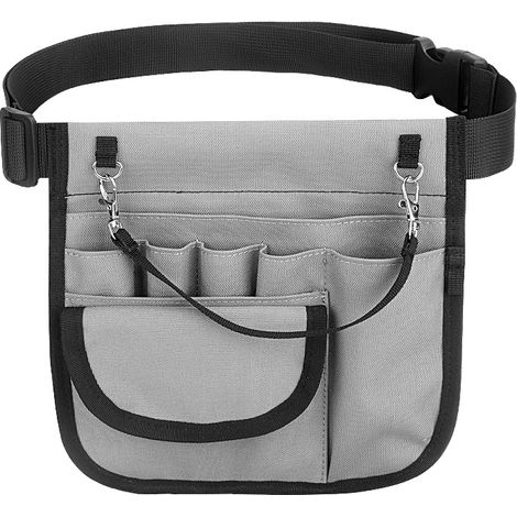 Sac de taille de stockage d'outils multifonctionnel, adapté au personnel médical Sac de taille de stockage de fournitures médicales 1pc Gris