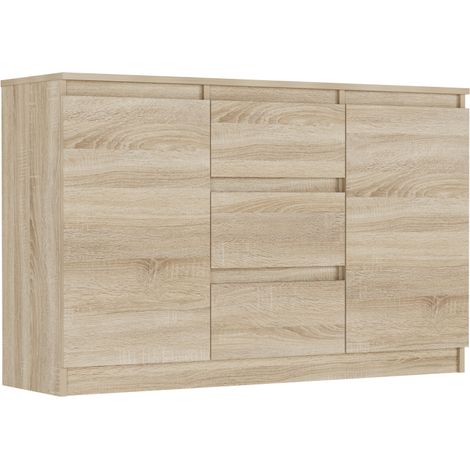 Kommode Sonoma, 120x33x76 cm - R-120-S3 mit 3 Schubladen