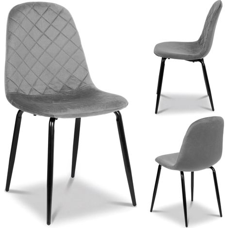 Silla de terciopelo grafito Orlando Velvet (1/5)