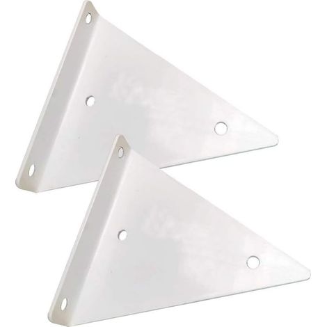 Lot de 2 supports d\'étagères triangulaires flottants en métal (blanc), support mural, support décoratif DIY pour chambre à coucher, salon, salle de bain, 17 x 13 cm/6,7 x 5,1 pouces (1/5)