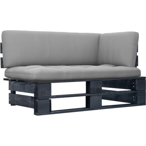 Garten-Ecksofa aus Paletten Schwarz Imprägniertes Kiefernholz (1/5)