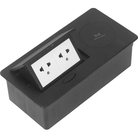 Prise de courant encastrable pour bureau, bloc multiprise de table connectique américaine, 3 prises USB sans fil, chargeur sans fil, 15A 127V AC, boîtier de connexion dissimulé (1/5)