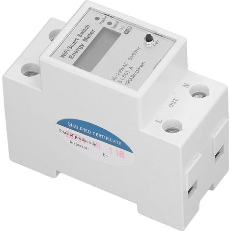 Compteur Énergie Wifi Disjoncteur Intelligent Monophasé, Pilotage par Application Mobile et Commande Vocale, Rail DIN, Interrupteur de Puissance 90-250V (1/5)