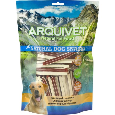 ARQUIVET Straccetti di pollo e pesce - 1 Kg - Snack 100% naturali per cani - prelibatezze per cani - Prodotto leggero - Molto ricco di sostanze nutritive (1/5)