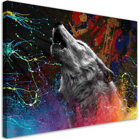 Tableau sur toile, Loup animal nature - 60x40 (1/5)