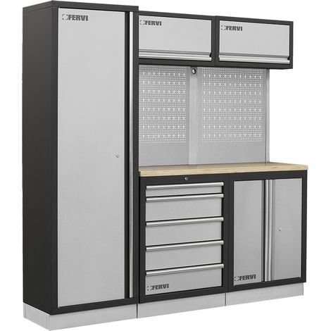 CONJUNTO MUEBLES MODULARES PARA TALLER GARAJE RACING ESQUINA FERVI A007C