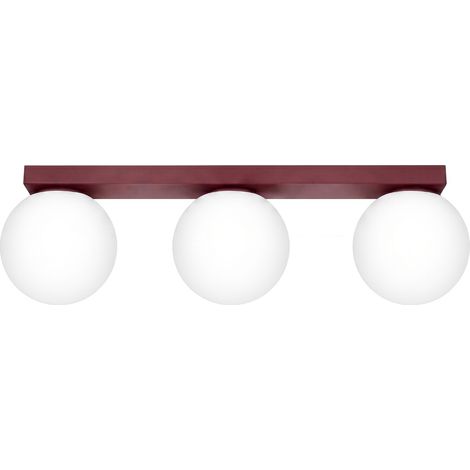 Plafones Yoli borgoña acero/vidrio 3xG9 50cm Sollux (1/5)