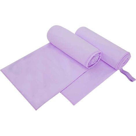 Sporthandtücher 2 pcs Lila 200 x 100 cm Polyester und Polyamid