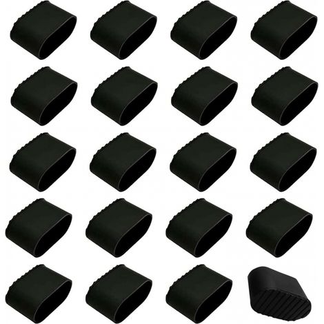 20-teiliges Set Stuhlbeinüberzüge aus Kunststoff, Stuhlbeinschoner, rutschfeste Stuhlbezüge, geräuschdämpfende Stuhlbezüge (Schwarz) (1/5)