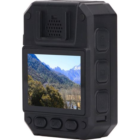 Mini caméra corporelle portable avec vision nocturne infrarouge et écran de 2 pouces, idéale pour les forces de l'ordre routières. (1/5)