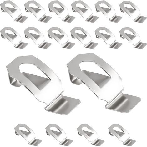 18 clips metálicos para marcos de fotos, sujetadores para placas de soporte, clips de resorte giratorios de 35 x 12 mm, herrajes para montaje de marcos de fotos, color plata. (1/5)