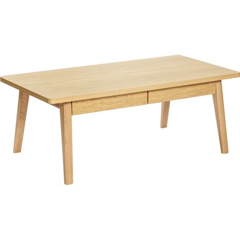 Table Basse 2 Tiroirs "Nice" 120cm Chêne (1/5)