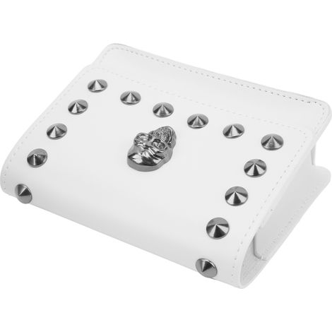Étui élégant pour télémètre de golf, étui blanc à rivets avec protection pour télémètre. (1/5)