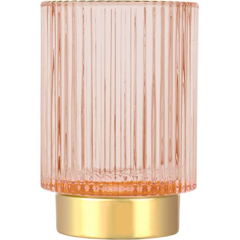 Rangement Maquillage, Boîte Rangement Pinceaux Maquillage en Cristal, Pot Pinceau Maquillage Vintage Porte-stylo, Organisateur de Maquillage pour Coiffeuse, Chambre, Salle de Bain (Rose L) (1/5)